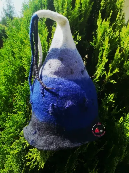 Kék-szürke nemez szaunasapka_eredmény